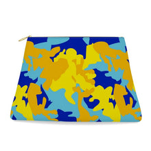 Load image into Gallery viewer, Yellow Blue Neon Camouflage Clutch Purse by The Photo Access
