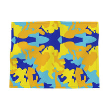 Lade das Bild in den Galerie-Viewer, Yellow Blue Neon Camouflage Fabric Placemats by The Photo Access