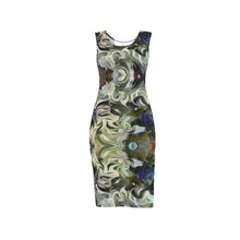 Load image into Gallery viewer, Abstract Fluid Lines of Movement Muted Tones High Fashion Custom Bodycon Dress by The Photo Access