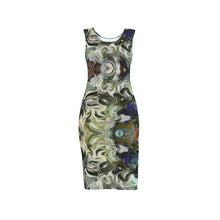 Load image into Gallery viewer, Abstract Fluid Lines of Movement Muted Tones High Fashion Custom Bodycon Dress by The Photo Access