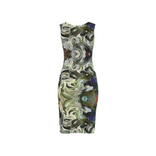 Load image into Gallery viewer, Abstract Fluid Lines of Movement Muted Tones High Fashion Custom Bodycon Dress by The Photo Access