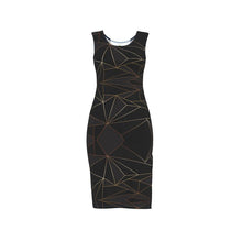 将图片加载到图库查看器,Abstract Black Polygon with Gold Line Bodycon Dress by The Photo Access