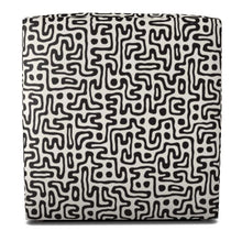 Load image into Gallery viewer, Hand Drawn Labyrinth Square Pouffe by The Photo Access
