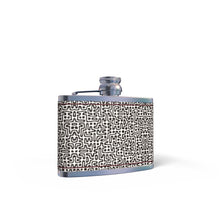 Lade das Bild in den Galerie-Viewer, Hand Drawn Labyrinth Leather Wrapped Hip Flask by The Photo Access