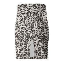 Load image into Gallery viewer, Hand Drawn Labyrinth Pencil Skirt by The Photo Access
