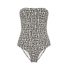 Load image into Gallery viewer, Hand Drawn Labyrinth Strapless Swimsuit by The Photo Access