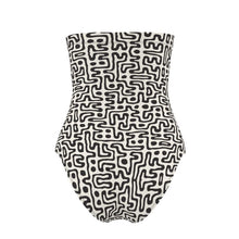 Load image into Gallery viewer, Hand Drawn Labyrinth Strapless Swimsuit by The Photo Access