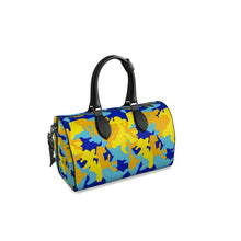 Load image into Gallery viewer, Yellow Blue Neon Camouflage Duffle Bag by The Photo Access