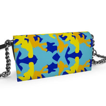 Load image into Gallery viewer, Yellow Blue Neon Camouflage Oana Evening Bag by The Photo Access