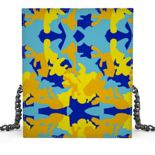 Load image into Gallery viewer, Yellow Blue Neon Camouflage Oana Evening Bag by The Photo Access