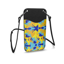 将图片加载到图库查看器,Yellow Blue Neon Camouflage Leather Phone Case With Strap by The Photo Access