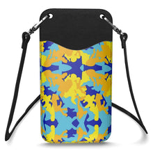 将图片加载到图库查看器,Yellow Blue Neon Camouflage Leather Phone Case With Strap by The Photo Access