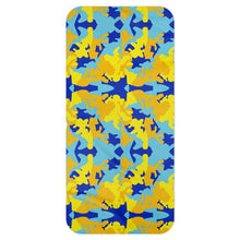 Cargar imagen en el visor de la galería, Yellow Blue Neon Camouflage Blanket Scarf by The Photo Access