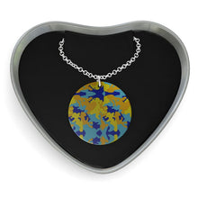 将图片加载到图库查看器,Yellow Blue Neon Camouflage Sterling Silver Necklace by The Photo Access