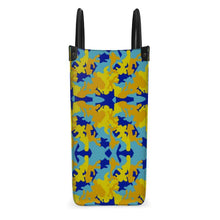 Load image into Gallery viewer, Yellow Blue Neon Camouflage Leather Shopper Bag by The Photo Access