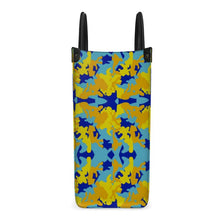 Load image into Gallery viewer, Yellow Blue Neon Camouflage Leather Shopper Bag by The Photo Access