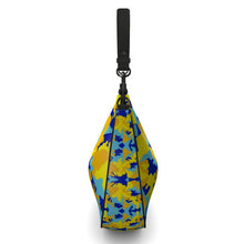 Load image into Gallery viewer, Yellow Blue Neon Camouflage Curve Hobo Bag by The Photo Access