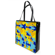 Load image into Gallery viewer, Yellow Blue Neon Camouflage Shopper Bags by The Photo Access