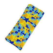 Load image into Gallery viewer, Yellow Blue Neon Camouflage Glasses Case Pouch by The Photo Access