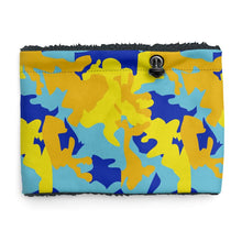 将图片加载到图库查看器,Yellow Blue Neon Camouflage Sherpa Snood by The Photo Access