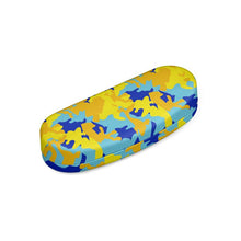 Load image into Gallery viewer, Yellow Blue Neon Camouflage Hard Glasses Case by The Photo Access