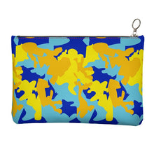 Load image into Gallery viewer, Yellow Blue Neon Camouflage Leather Clutch Bag by The Photo Access