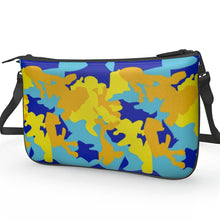 Load image into Gallery viewer, Yellow Blue Neon Camouflage Pochette Double Zip Bag by The Photo Access