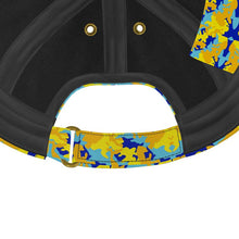 Load image into Gallery viewer, Yellow Blue Neon Camouflage Baseball Cap by The Photo Access