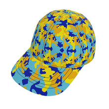 Load image into Gallery viewer, Yellow Blue Neon Camouflage Baseball Cap by The Photo Access