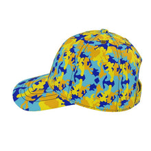 Load image into Gallery viewer, Yellow Blue Neon Camouflage Baseball Cap by The Photo Access