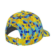 Load image into Gallery viewer, Yellow Blue Neon Camouflage Baseball Cap by The Photo Access