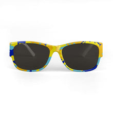 Load image into Gallery viewer, Yellow Blue Neon Camouflage Sunglasses by The Photo Access
