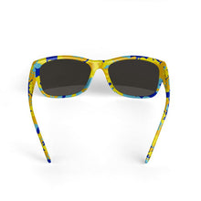Load image into Gallery viewer, Yellow Blue Neon Camouflage Sunglasses by The Photo Access