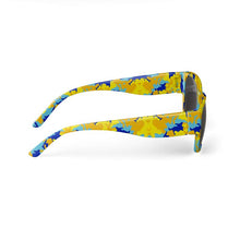 Load image into Gallery viewer, Yellow Blue Neon Camouflage Sunglasses by The Photo Access
