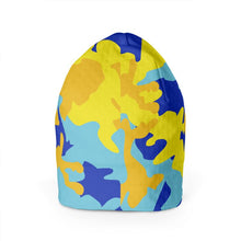 गैलरी व्यूवर में इमेज लोड करें, Yellow Blue Neon Camouflage Beanie by The Photo Access
