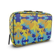 Load image into Gallery viewer, Yellow Blue Neon Camouflage Mens Large Wash Bag by The Photo Access