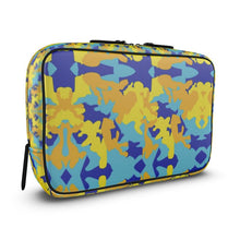 Load image into Gallery viewer, Yellow Blue Neon Camouflage Mens Large Wash Bag by The Photo Access