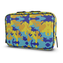 Load image into Gallery viewer, Yellow Blue Neon Camouflage Mens Large Wash Bag by The Photo Access