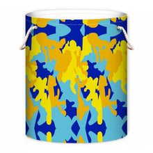 Load image into Gallery viewer, Yellow Blue Neon Camouflage Laundry Bag by The Photo Access