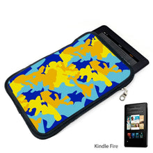 将图片加载到图库查看器,Yellow Blue Neon Camouflage Kindle Case by The Photo Access