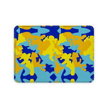 Lade das Bild in den Galerie-Viewer, Yellow Blue Neon Camouflage Leather Card Case by The Photo Access