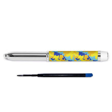 Cargar imagen en el visor de la galería, Yellow Blue Neon Camouflage Pen with Flashlight by The Photo Access