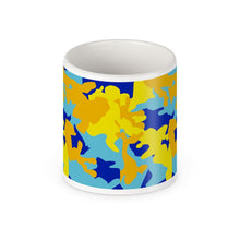 Cargar imagen en el visor de la galería, Yellow Blue Neon Camouflage Pen Pot by The Photo Access