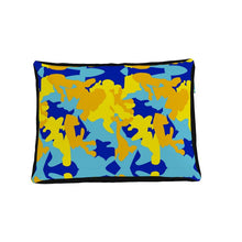 将图片加载到图库查看器,Yellow Blue Neon Camouflage Dog Bed by The Photo Access