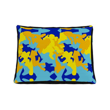 将图片加载到图库查看器,Yellow Blue Neon Camouflage Dog Bed by The Photo Access