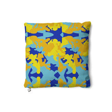 将图片加载到图库查看器,Yellow Blue Neon Camouflage Pillows Set by The Photo Access