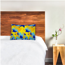 将图片加载到图库查看器,Yellow Blue Neon Camouflage Pillow Cases by The Photo Access