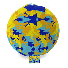 Load image into Gallery viewer, Yellow Blue Neon Camouflage Big Bolster Cushion by The Photo Access