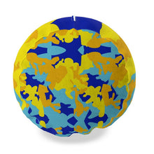 Load image into Gallery viewer, Yellow Blue Neon Camouflage Big Bolster Cushion by The Photo Access