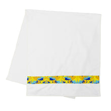 Cargar imagen en el visor de la galería, Yellow Blue Neon Camouflage Strip Towels by The Photo Access
